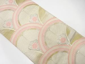 アンティーク　花青海波模様織り出し袋帯(材料)